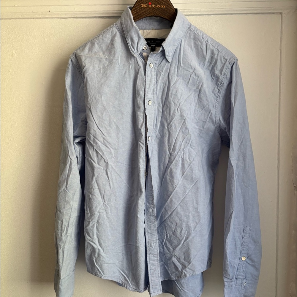 rag & bone Light Blue Casual Button Down Shirt